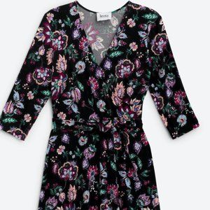 LEOTA LIBBY FAUX WRAP KNIT DRESS
